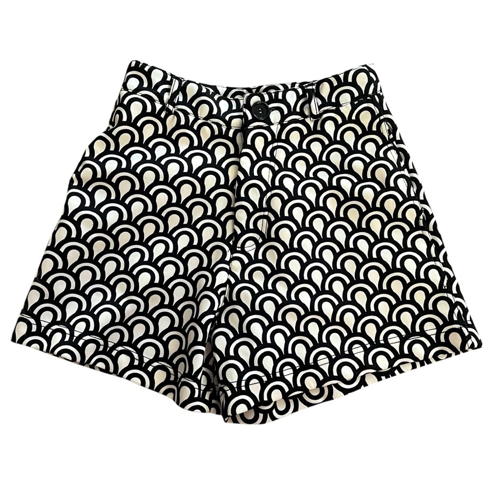 Black Tape Women’s High Waist Patterned Shorts Small | Geometric Print Dressy
